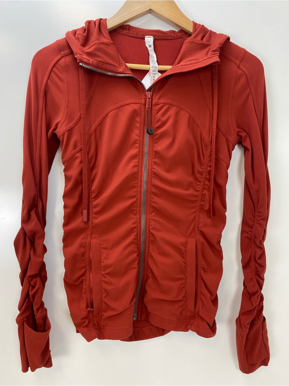 lululemon athletica Women’s Hooded Zip Jacket in Brick Red